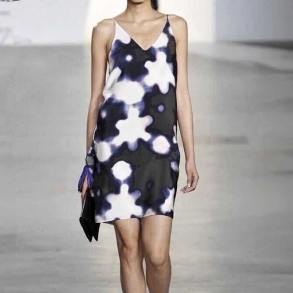 3.1 Phillip Lim /Runway Boho Abstract Print Silk Backless Mini Dress Size 6